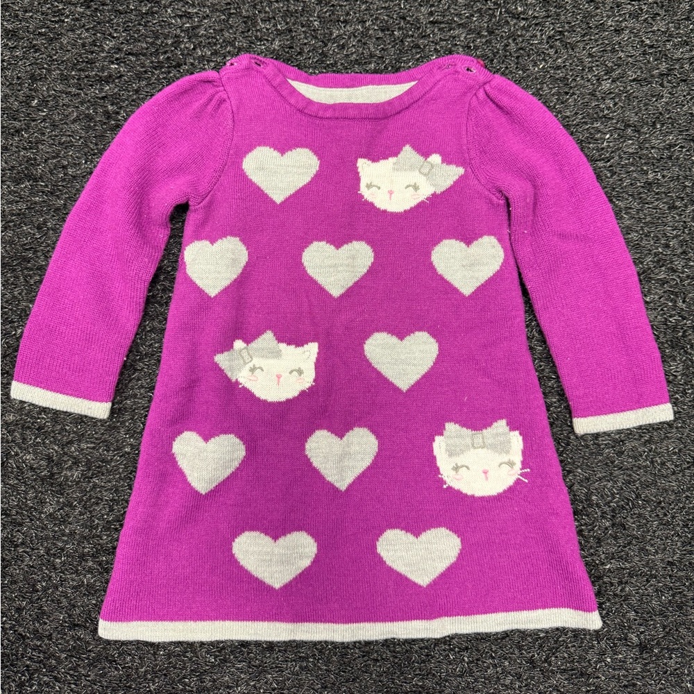 Gymboree Vibrant Purple Kitten Dress